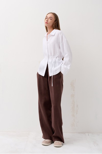 Штани льон шоколад (БР 68/6)